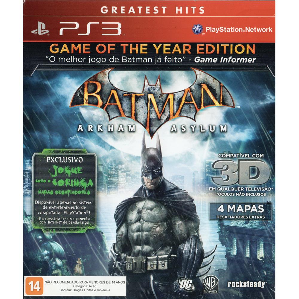 Batman Arkham Asylum Game Of The Year Edition - Ps3 (Greatest Hits)  (Seminovo) - Arena Games - Loja Geek